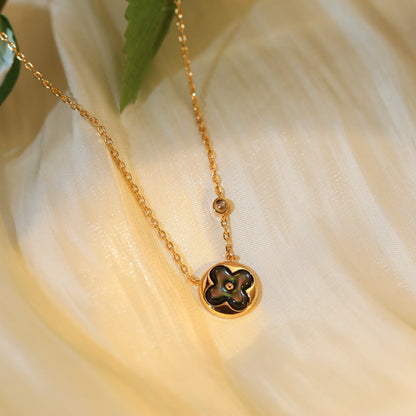 [LuckyStar]Sonnenanhänger Roségold 1 Diamant Halskette