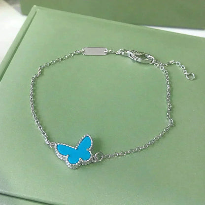 [LuckyStar] BUTTERFLY TÜRKIS SCHMETTERLING ARMBAND SILBER