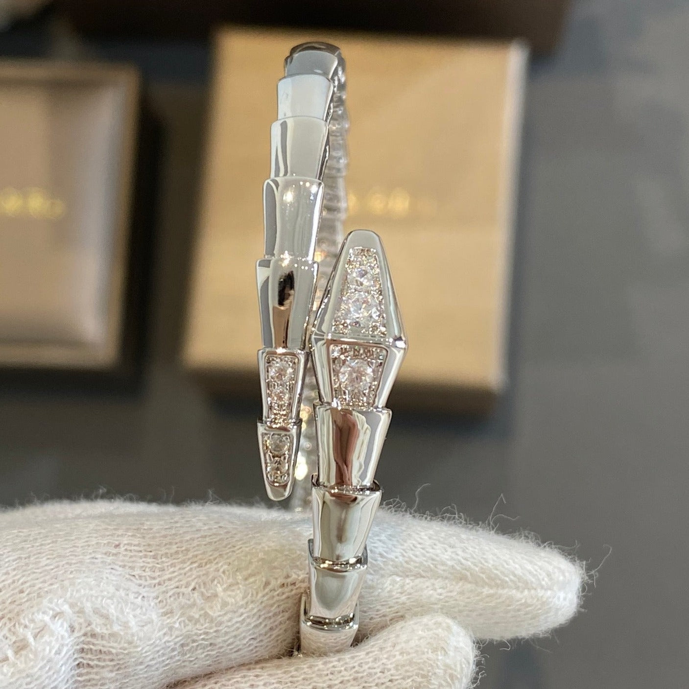 [LuckyStar]SERPENTI ARMBAND DIAMANTEN SILBER