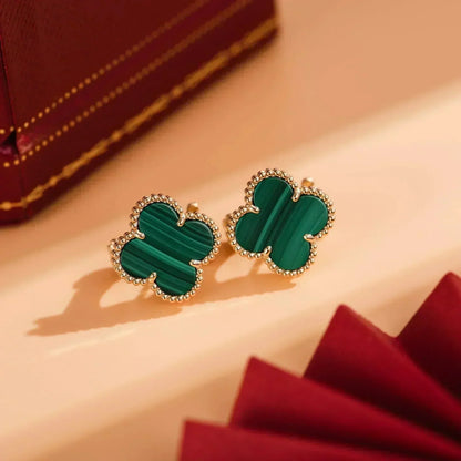 [LuckyStar]CLOVER MEDIUM 1 MOTIFS MALACHIT OHRRINGE
