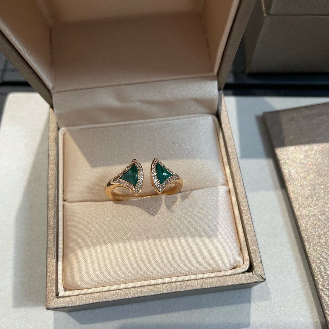 [LuckyStar] OFFENER RING MIT DREAM-MALACHIT-DIAMANT