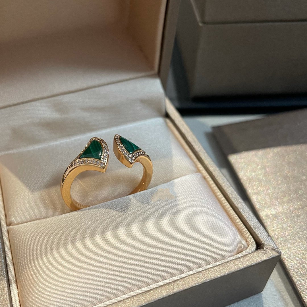 [LuckyStar] OFFENER RING MIT DREAM-MALACHIT-DIAMANT