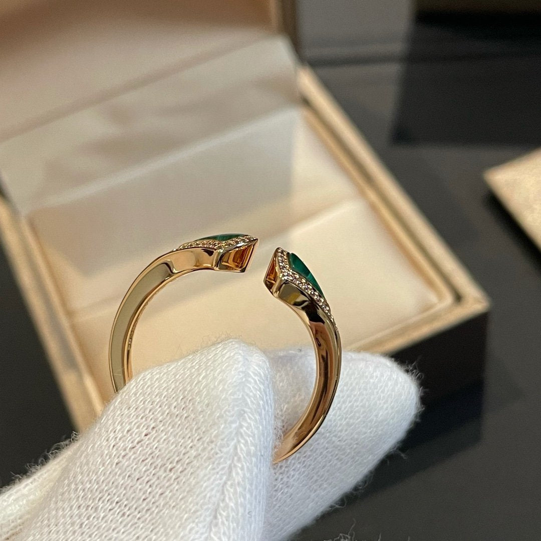 [LuckyStar] OFFENER RING MIT DREAM-MALACHIT-DIAMANT