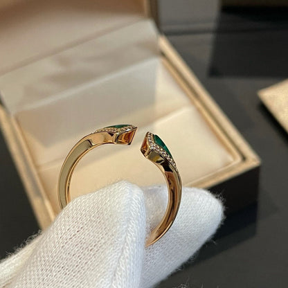 [LuckyStar] OFFENER RING MIT DREAM-MALACHIT-DIAMANT