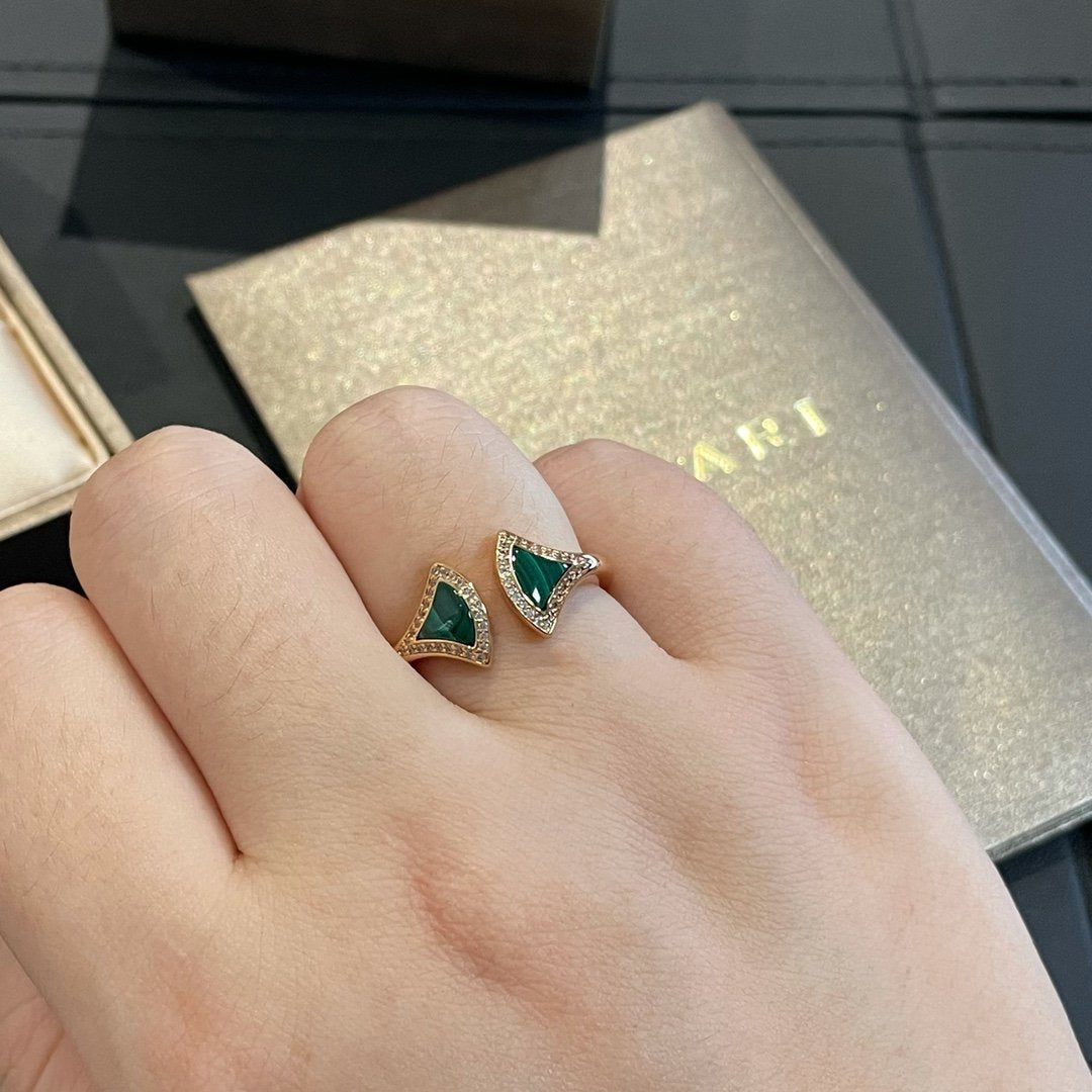 [LuckyStar] OFFENER RING MIT DREAM-MALACHIT-DIAMANT