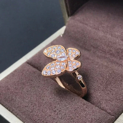 [LuckyStar] SCHMETTERLINGSRING AUS ROTGOLD MIT DIAMANTEN