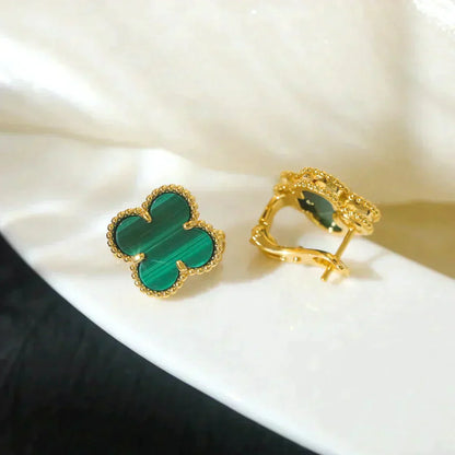 [LuckyStar]CLOVER MEDIUM 1 MOTIFS MALACHIT OHRRINGE