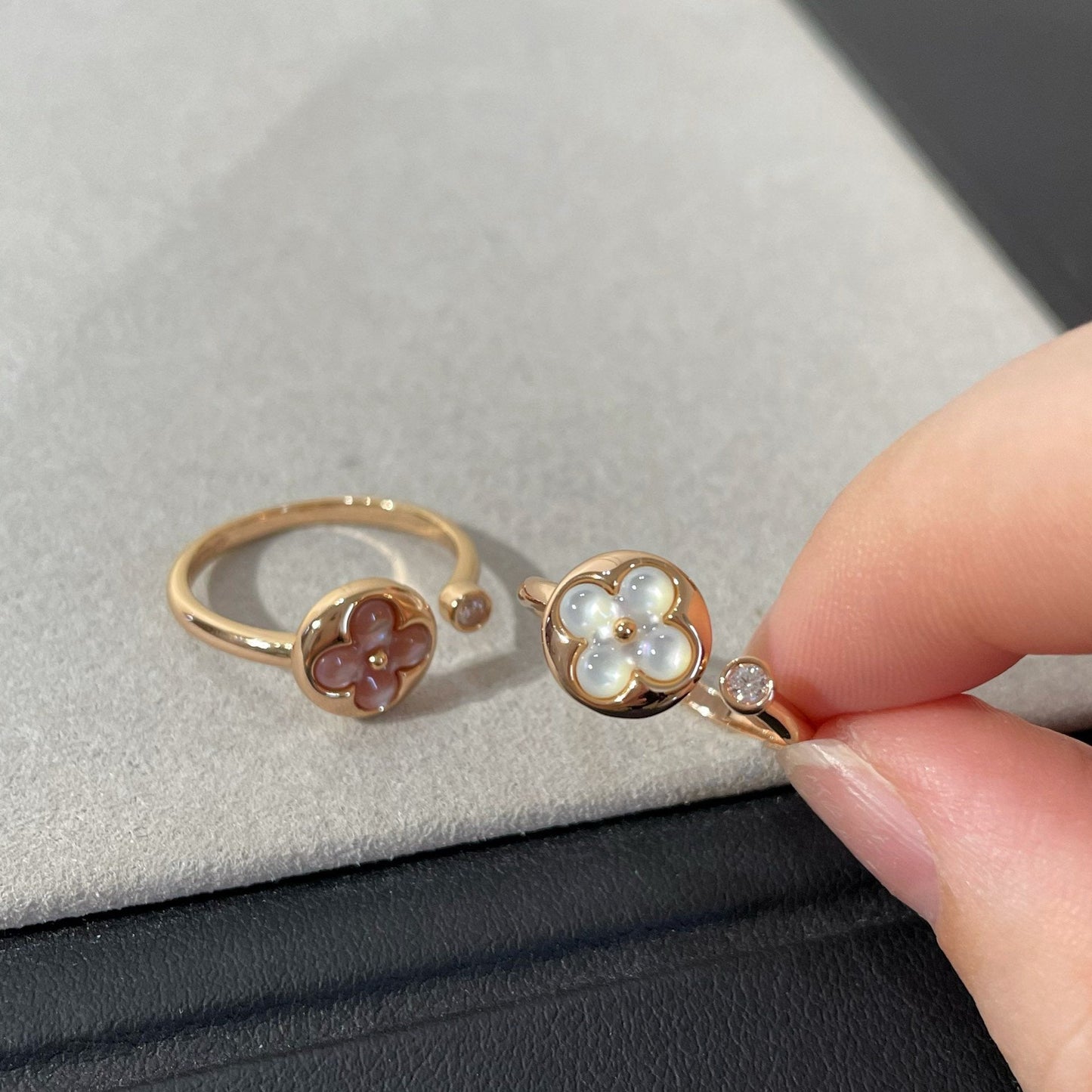 [LuckyStar]SUN 1 DIAMANT ROSA MOP RING
