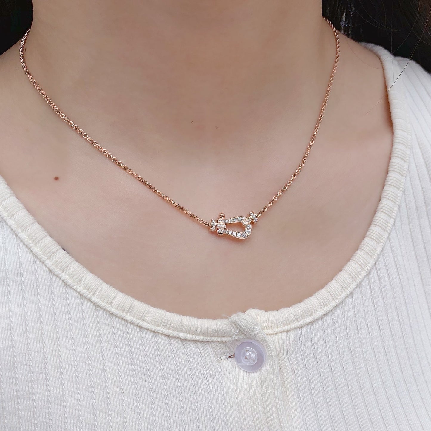 [LuckyStar]FORCE 10 Roségold-Diamantkette