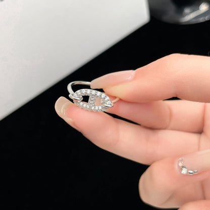 [LuckyStar]Runder kleiner silberner Diamantring