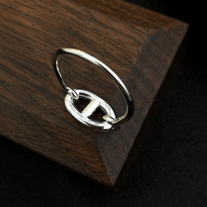 [LuckyStar]Runder kleiner silberner Diamantring