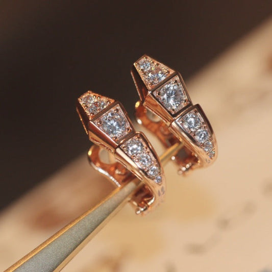 [LuckyStar] SCHLANGEN-ROSAGOLD-DIAMANT-OHRRINGE