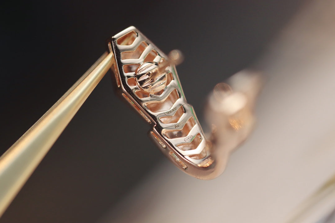 [LuckyStar] SCHLANGEN-ROSAGOLD-DIAMANT-OHRRINGE