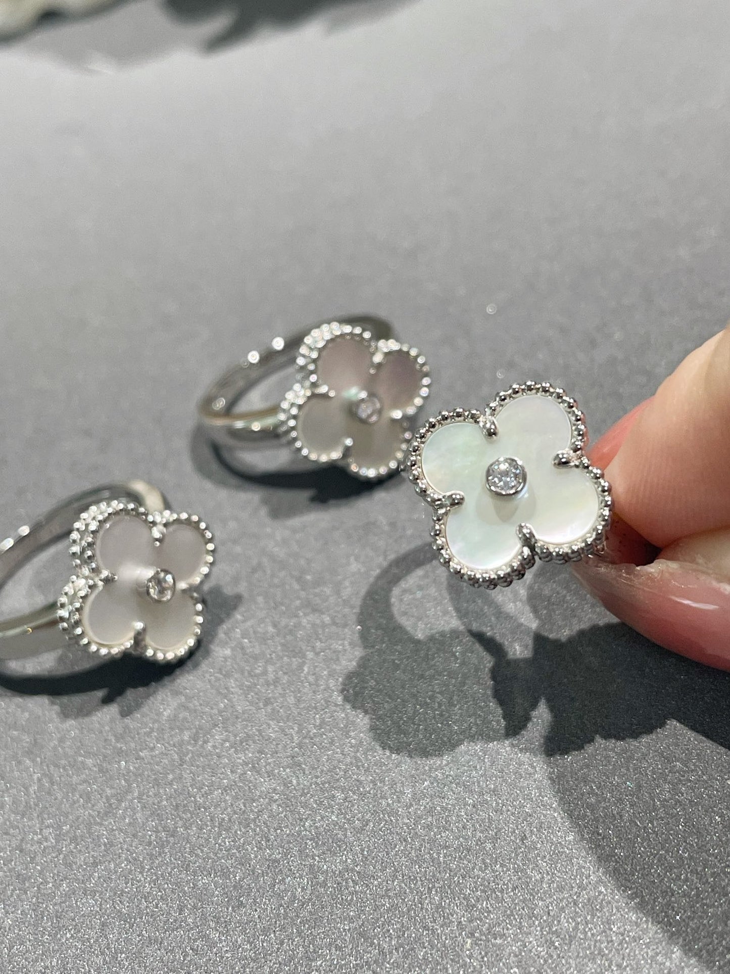 [LuckyStar]CLOVER SILBERNER MOP DIAMANTRING