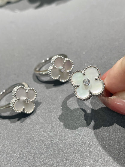 [LuckyStar]CLOVER SILBERNER MOP DIAMANTRING