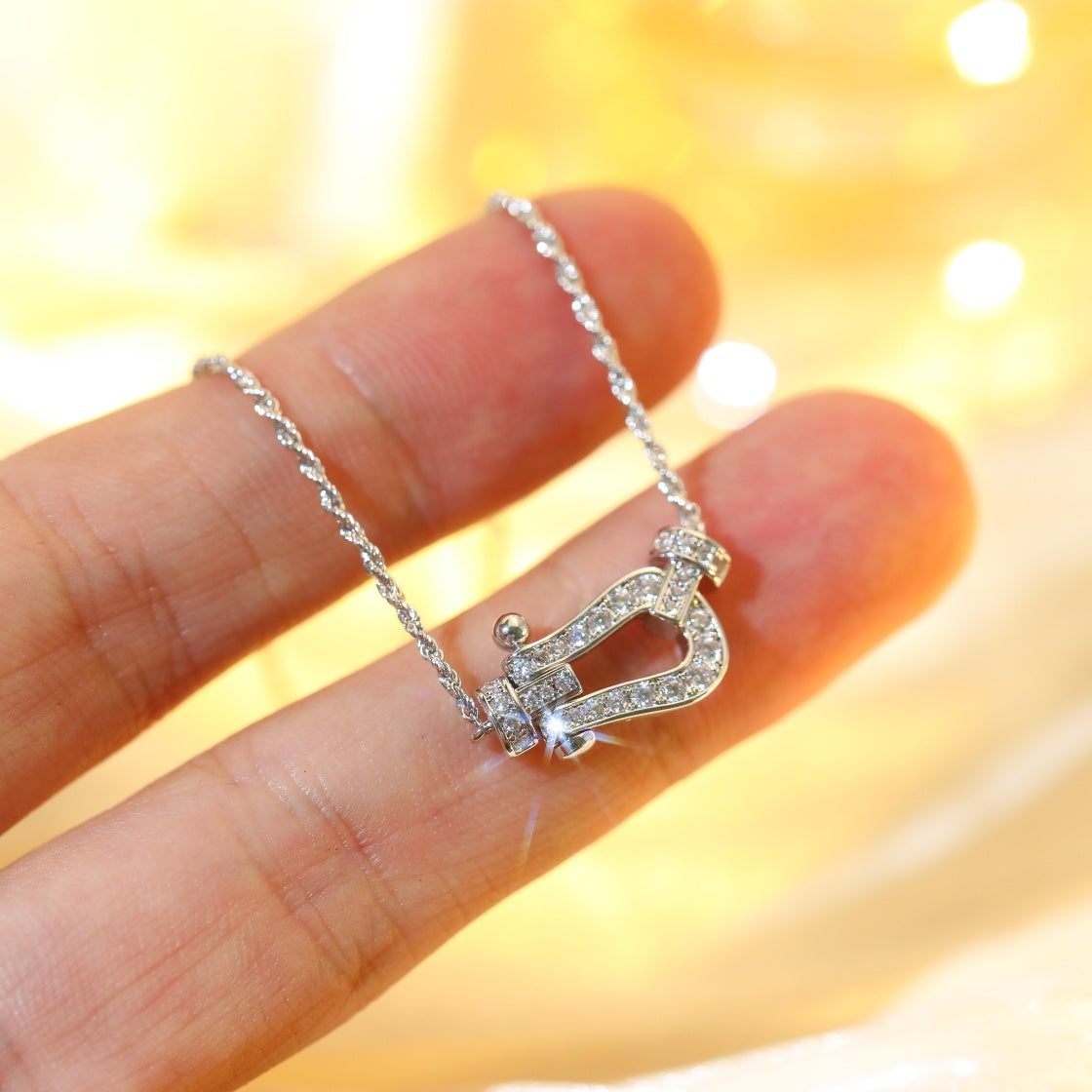 [LuckyStar]FORCE 10 DIAMANT-SILBER-HALSKETTE MINI-MODELL