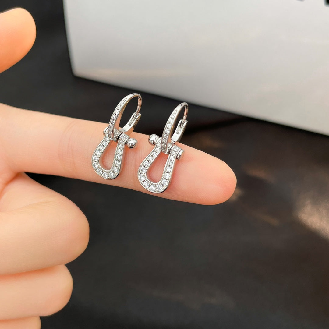 [LuckyStar]FORCE 10 FULL DIAMOND DROP EARRINGS MEDIUM MODEL