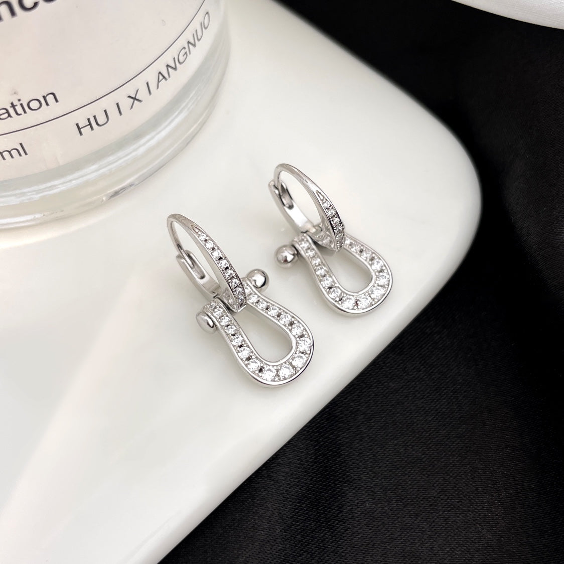 [LuckyStar]FORCE 10 FULL DIAMOND DROP EARRINGS MEDIUM MODEL