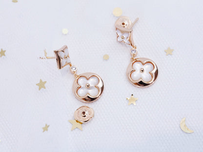 [LuckyStar]Ohrringe mit Stern und Sonne in Roségold
