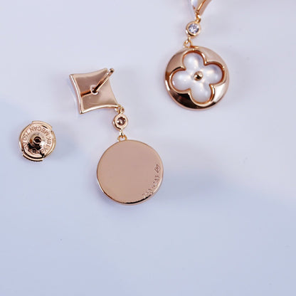 [LuckyStar]Ohrringe mit Stern und Sonne in Roségold