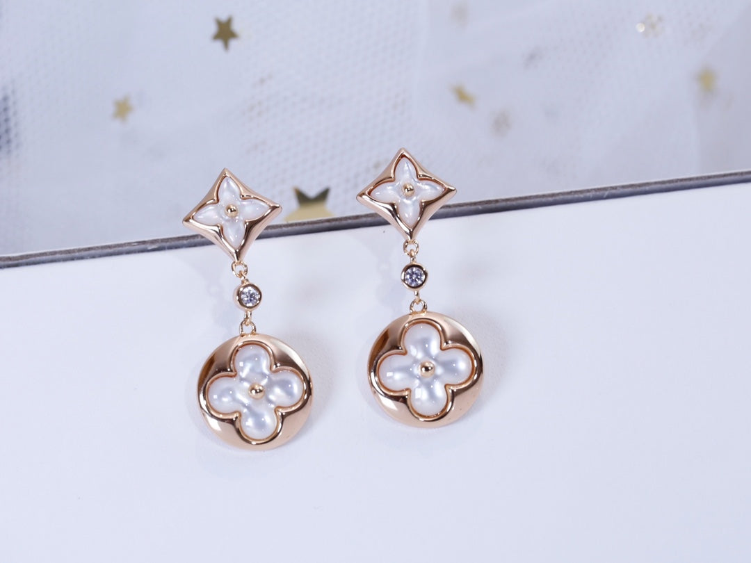 [LuckyStar]Ohrringe mit Stern und Sonne in Roségold