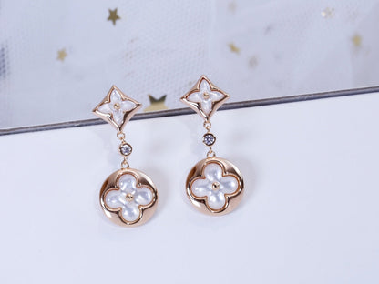 [LuckyStar]Ohrringe mit Stern und Sonne in Roségold