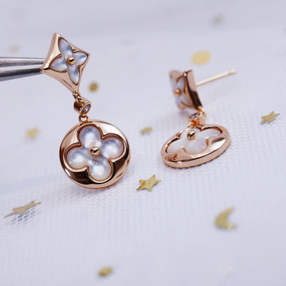 [LuckyStar]Ohrringe mit Stern und Sonne in Roségold