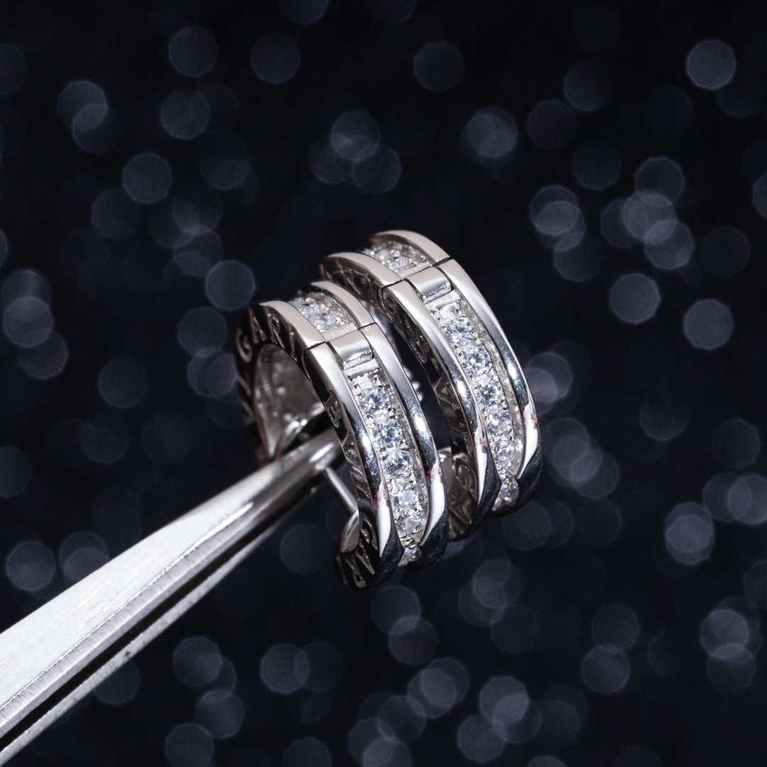 [LuckyStar]ZERO 1 MINI SILBERNE DIAMANT-OHRRINGE