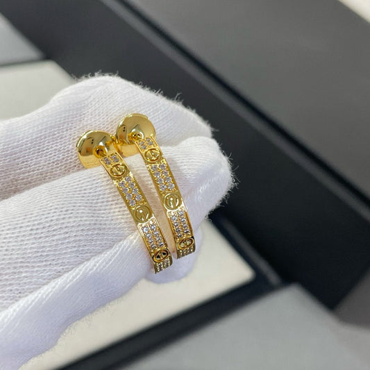 [LuckyStar]LOVE DIAMANT GOLD HOOP OHRRINGE