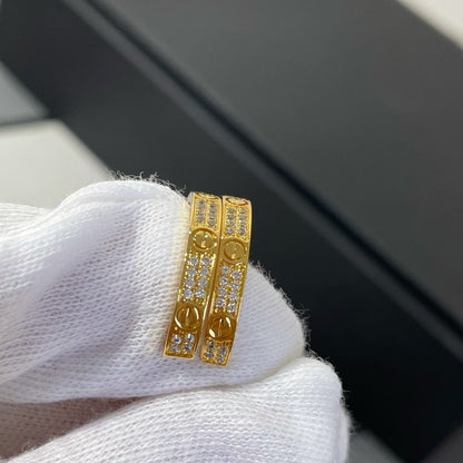 [LuckyStar]LOVE DIAMANT GOLD HOOP OHRRINGE