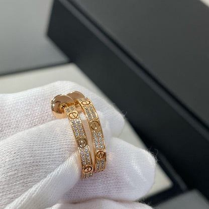 [LuckyStar]LOVE DIAMANT-KREOLEN AUS ROTGOLD