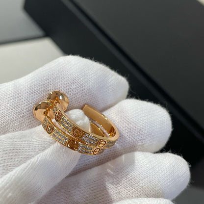 [LuckyStar]LOVE DIAMANT-KREOLEN AUS ROTGOLD