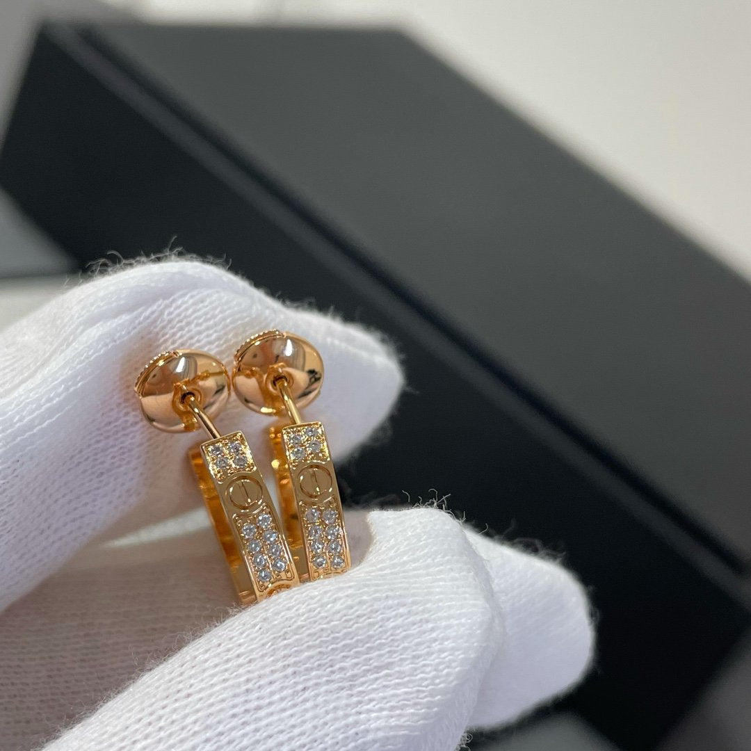 [LuckyStar]LOVE DIAMANT-KREOLEN AUS ROTGOLD