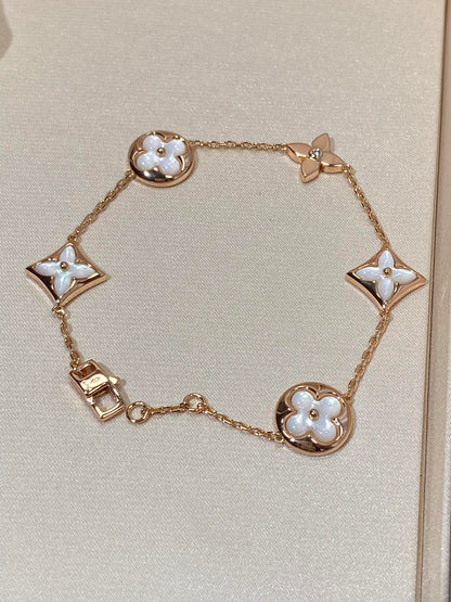 [LuckyStar]Armband mit Stern- und Sonnenmotiv, 5 Mops, Roségold