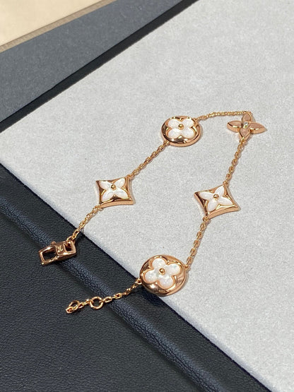 [LuckyStar]Armband mit Stern- und Sonnenmotiv, 5 Mops, Roségold
