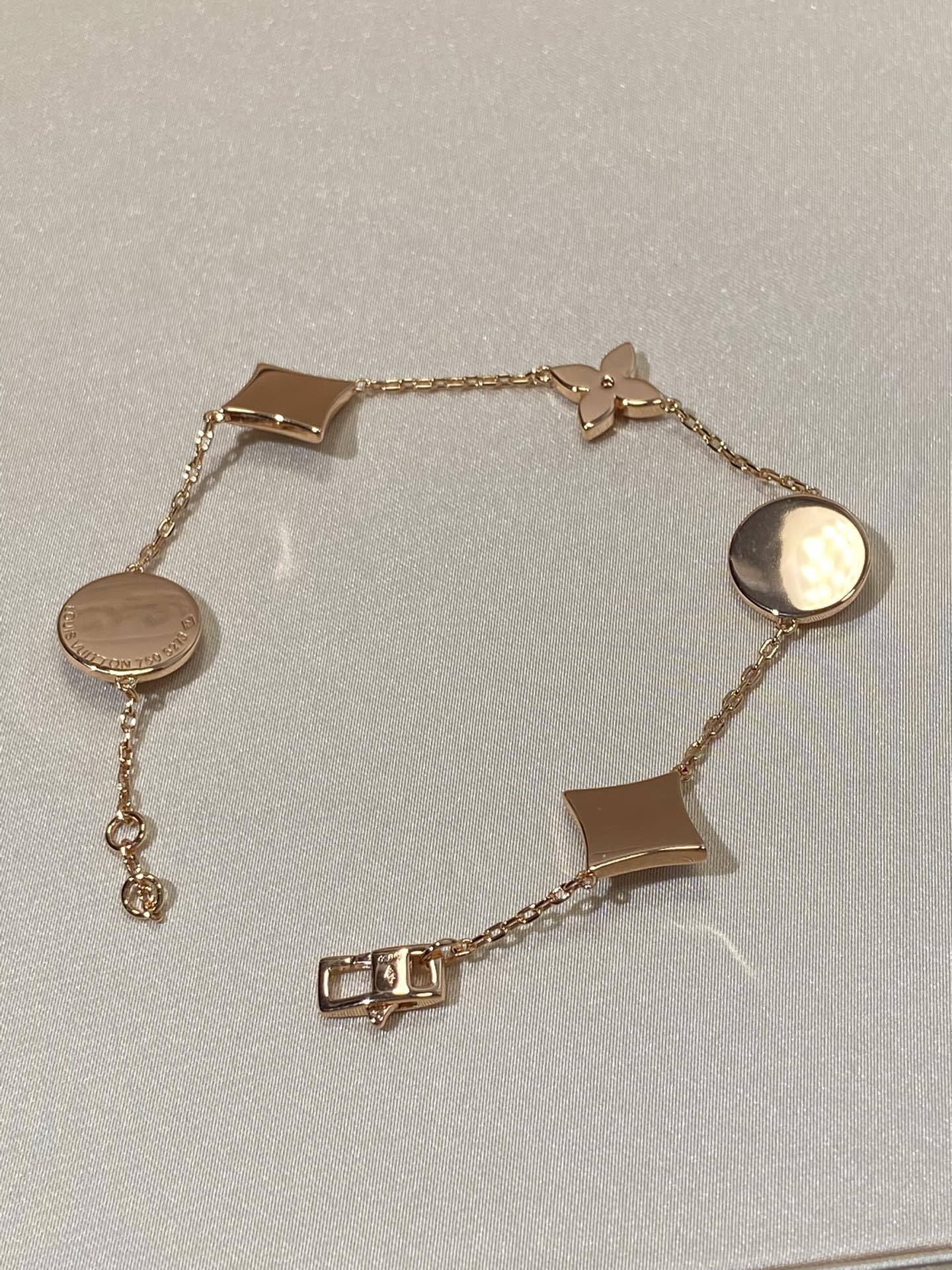 [LuckyStar]Armband mit Stern- und Sonnenmotiv, 5 Mops, Roségold