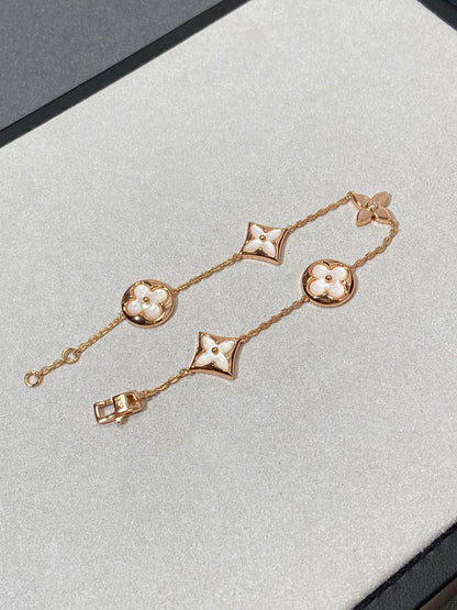 [LuckyStar]Armband mit Stern- und Sonnenmotiv, 5 Mops, Roségold