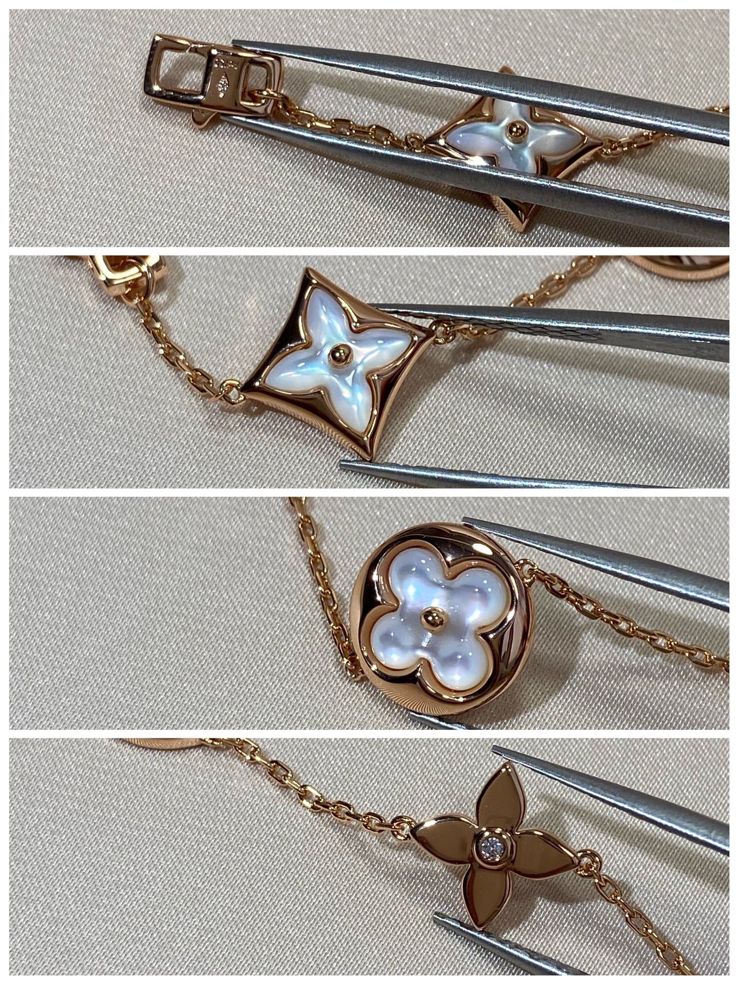 [LuckyStar]Armband mit Stern- und Sonnenmotiv, 5 Mops, Roségold