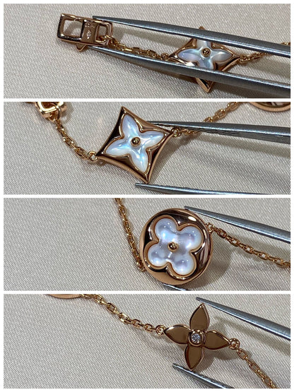 [LuckyStar]Armband mit Stern- und Sonnenmotiv, 5 Mops, Roségold