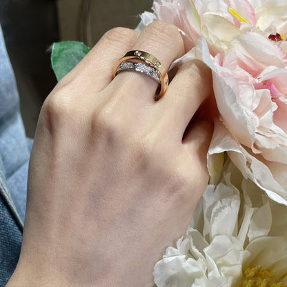 [LuckyStar]LOVE ROSÉGOLD SILBER DIAMANT DOPPELRING