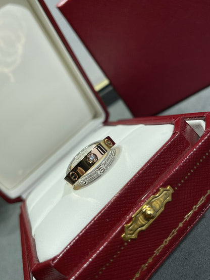 [LuckyStar]LOVE ROSÉGOLD SILBER DIAMANT DOPPELRING