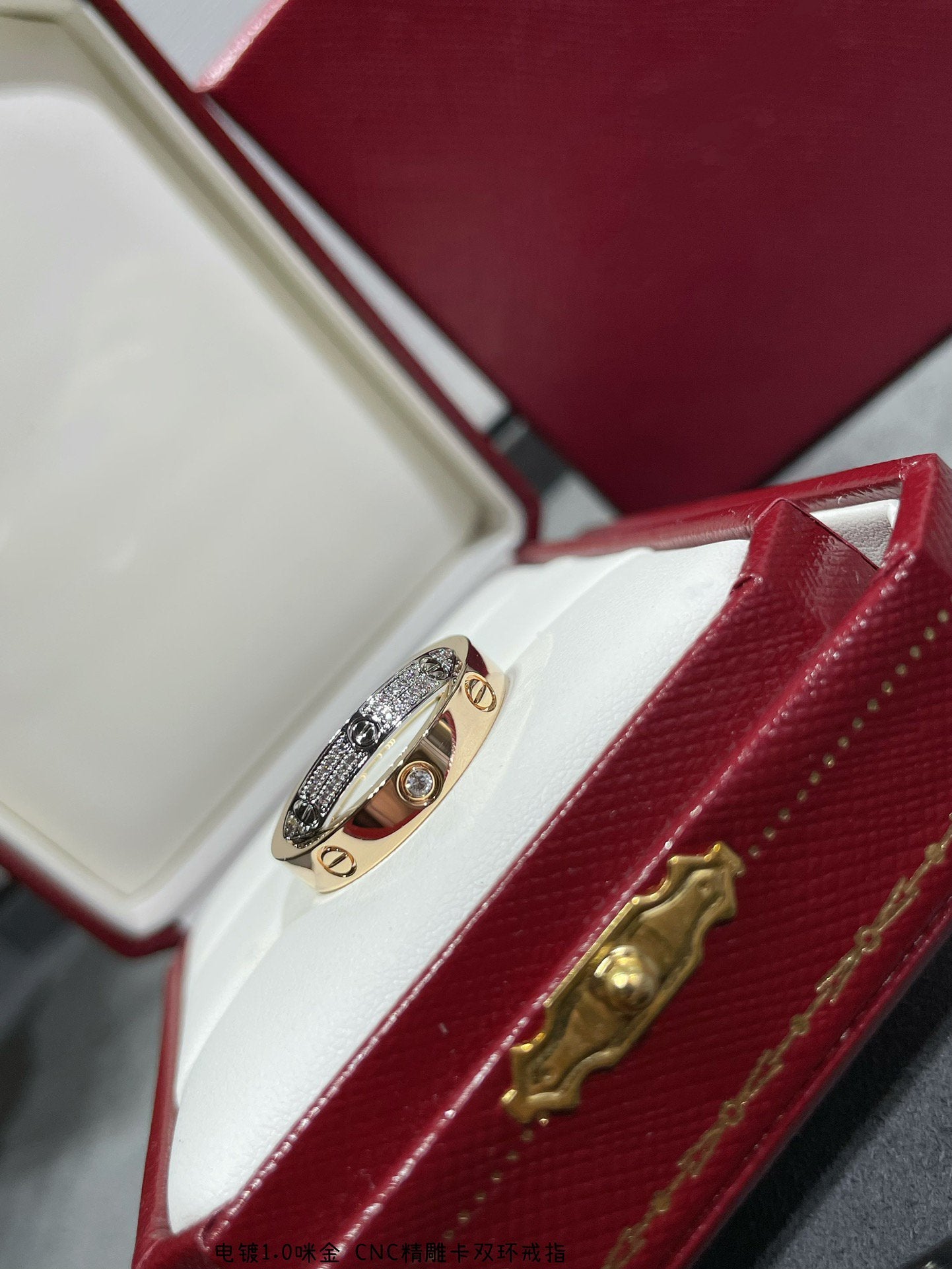 [LuckyStar]LOVE ROSÉGOLD SILBER DIAMANT DOPPELRING