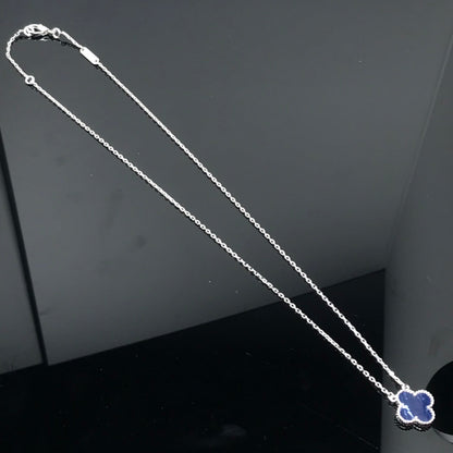 [LuckyStar] Lange Halskette aus Silber mit Kleeblatt-Pietersit