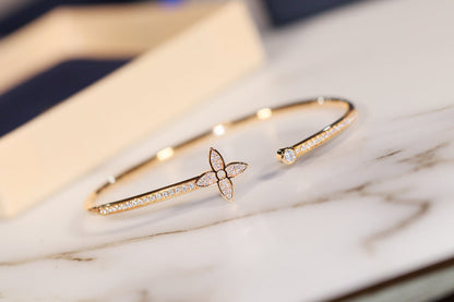 [LuckyStar]IDYLLE GOLD OFFENES ARMBAND MIT DIAMANTEN