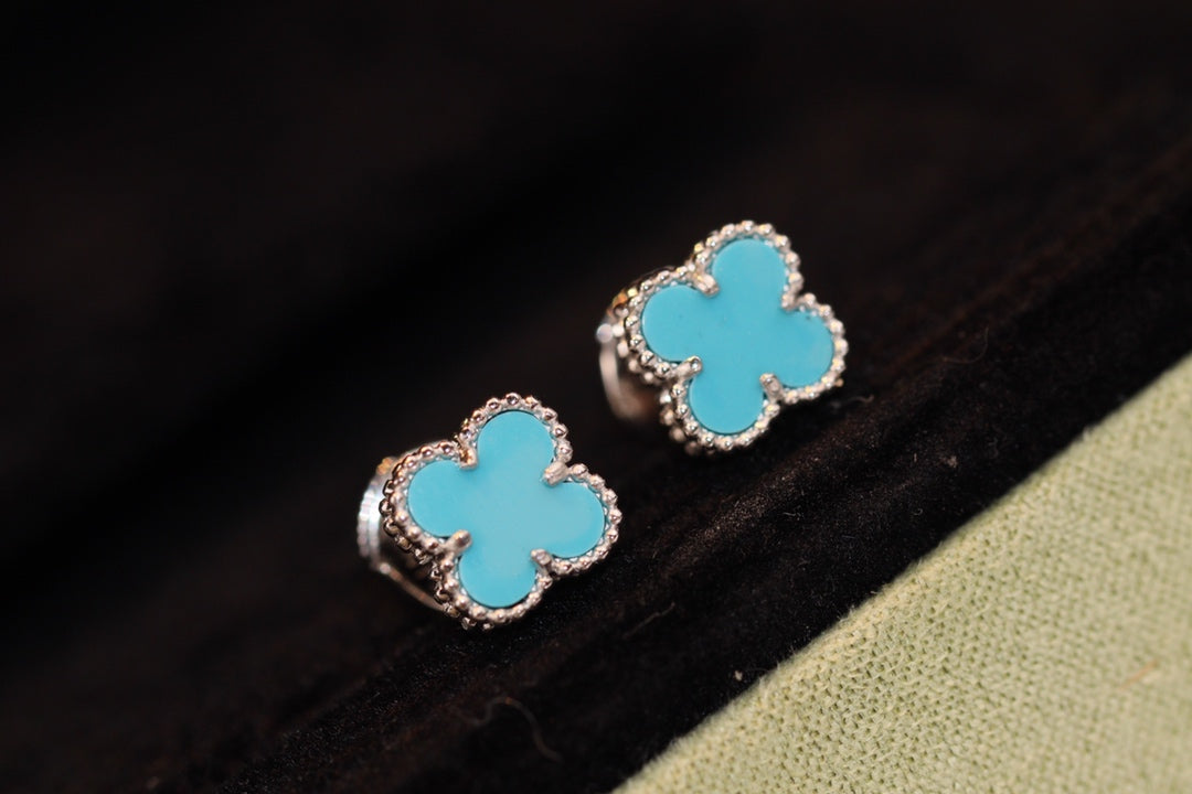 [LuckyStar]CLOVER MINI TÜRKIS SILBER OHRSTECKER
