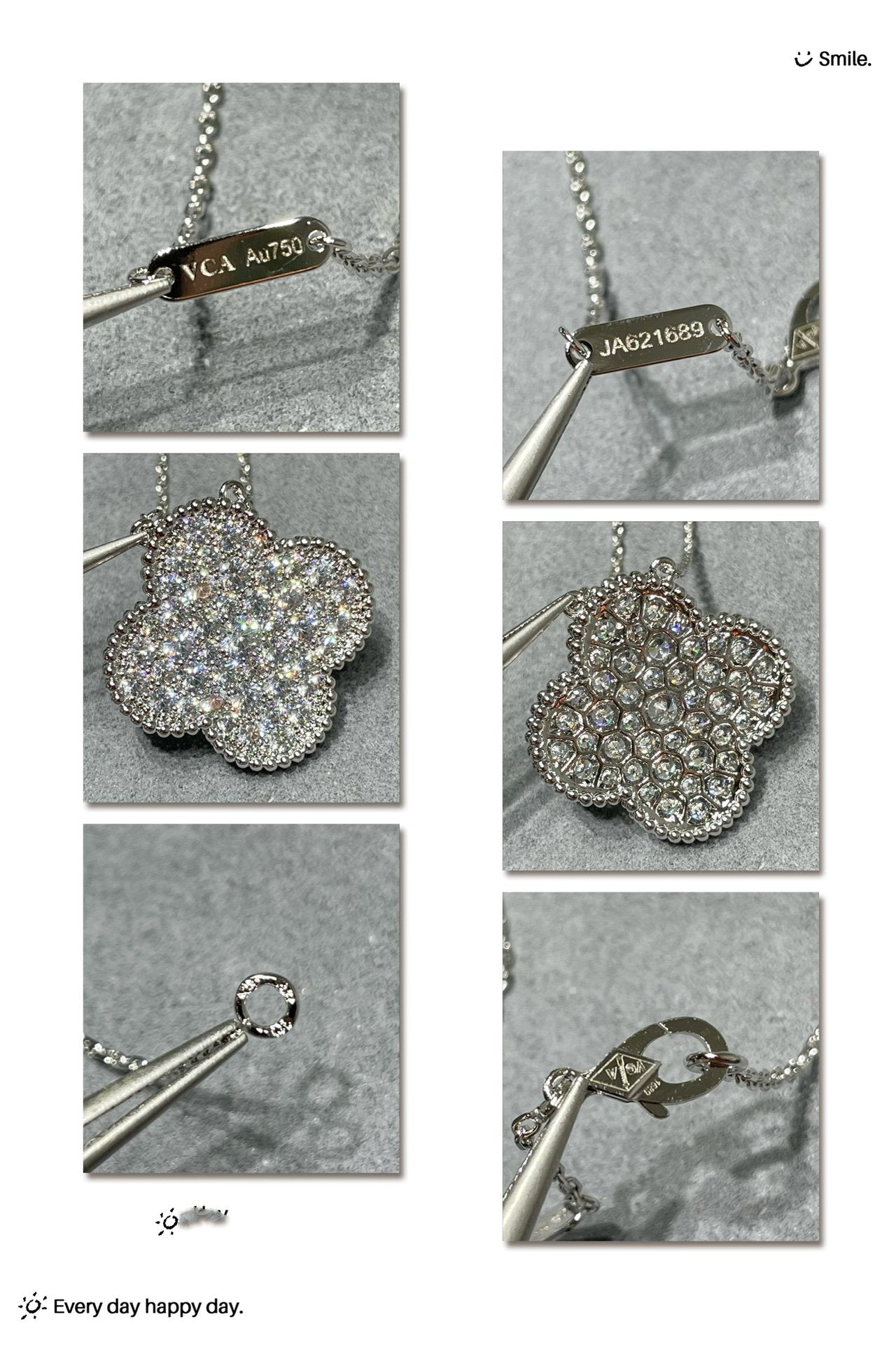 [LuckyStar]CLOVER 25MM GROSSER ANHÄNGER MIT DIAMANTEN