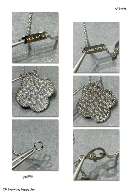 [LuckyStar]CLOVER 25MM GROSSER ANHÄNGER MIT DIAMANTEN