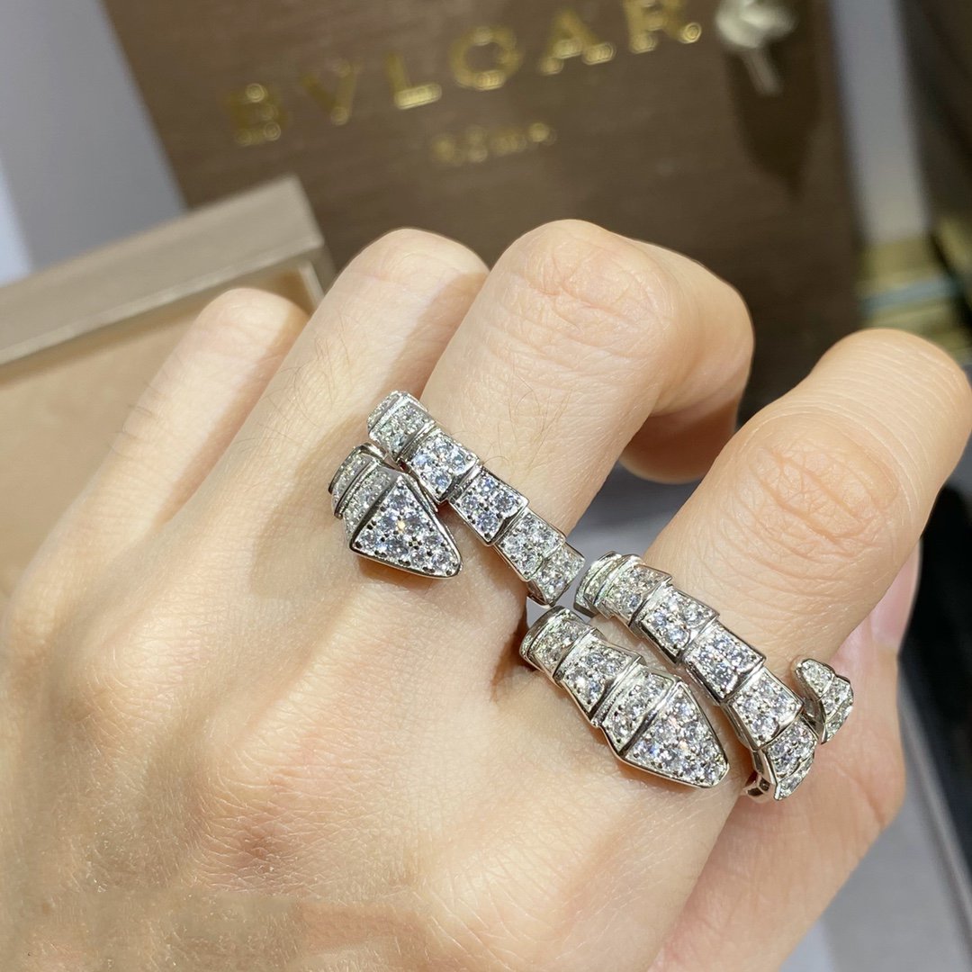 [LuckyStar]SERPENTI RING SILBER DIAMANT GEPAPERT
