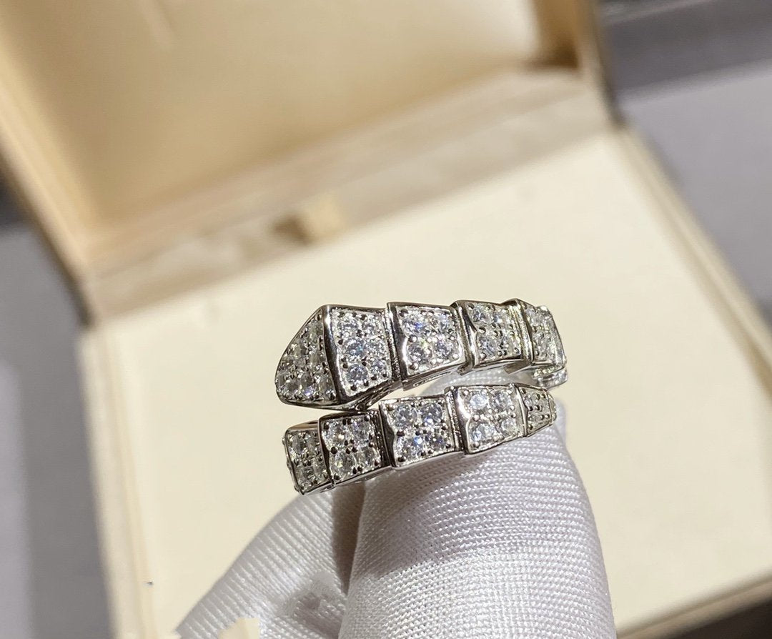 [LuckyStar]SERPENTI RING SILBER DIAMANT GEPAPERT