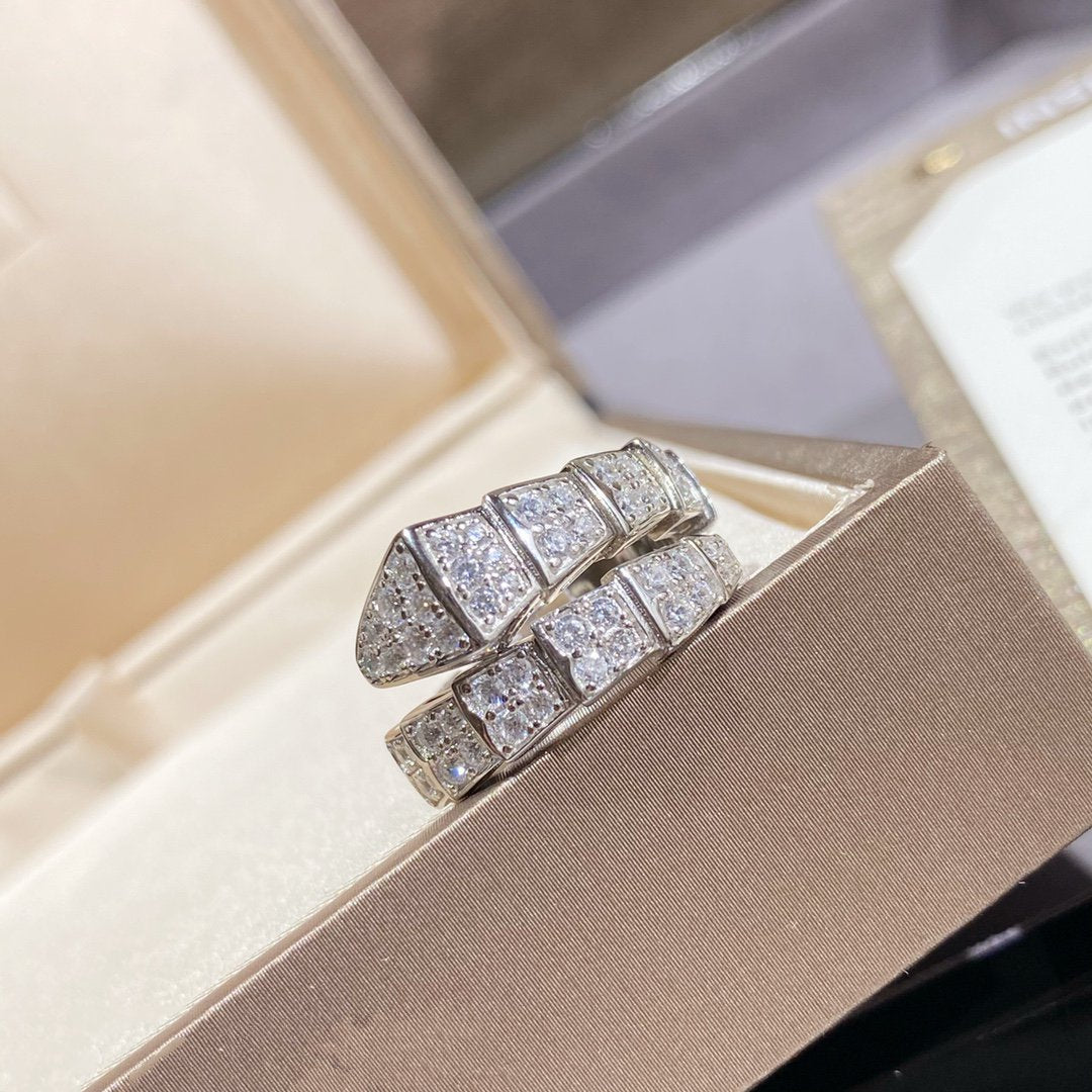 [LuckyStar]SERPENTI RING SILBER DIAMANT GEPAPERT
